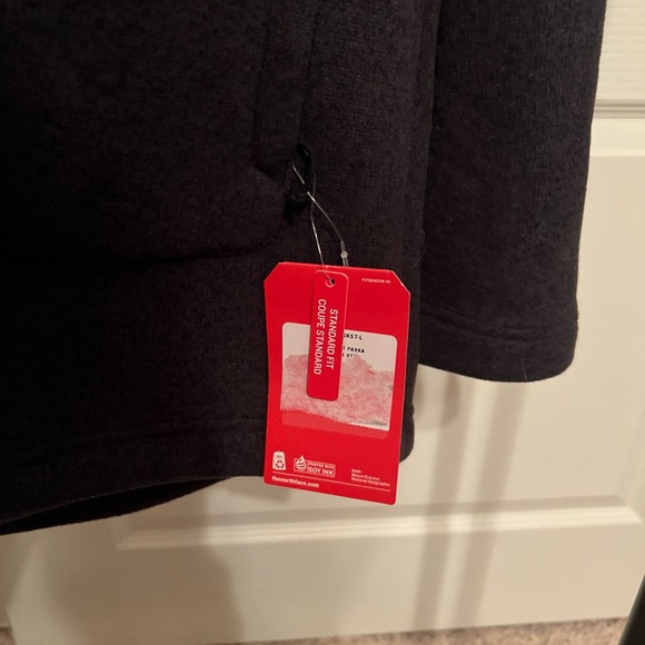 THE NORTH FACE Jacket Womens Large Gray Cresent Parka Fleece Sweater Hooded - Picture 4 of 9